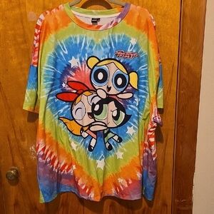 Plus Size Tie Dyed Powerpuff Girls T-Shirt Size 3X